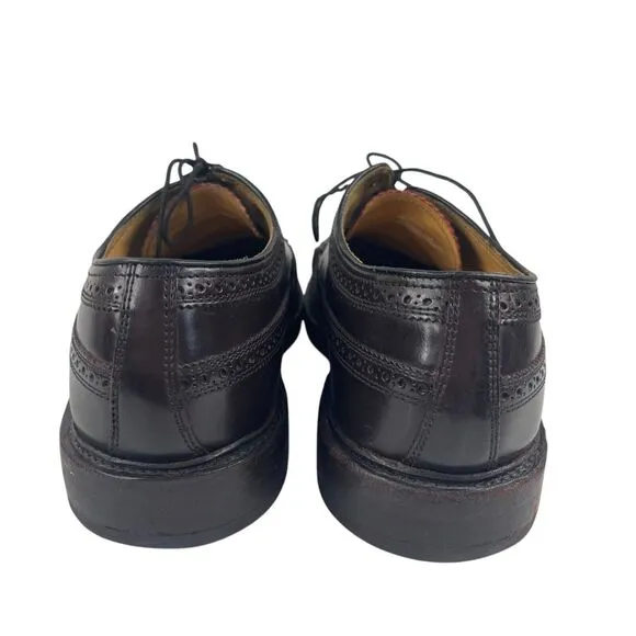 Florshiem Imperial Wingtip Dress Shoes Size 10.5 3E Extra Wide Dark Brown Preppy