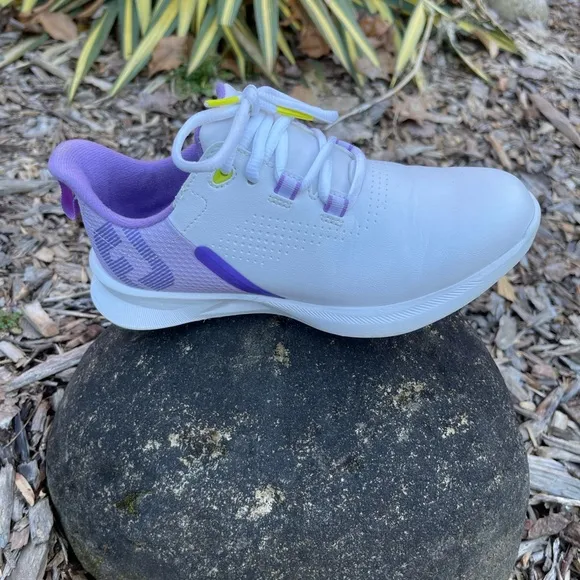 FootJoy Kids FJ Fuel Junior Golf Shoes White/Purple Size 4