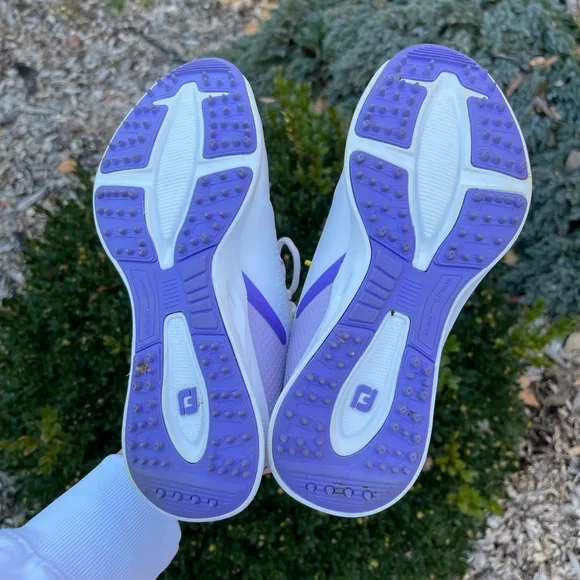 FootJoy Kids FJ Fuel Junior Golf Shoes White/Purple Size 4