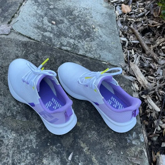 FootJoy Kids FJ Fuel Junior Golf Shoes White/Purple Size 4