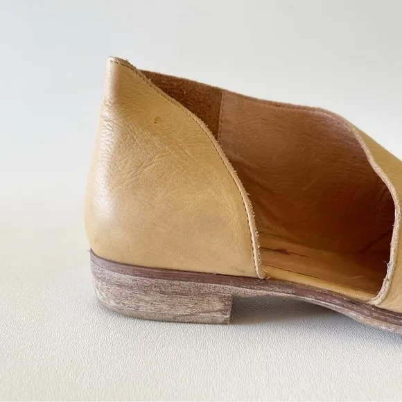 Free People Royale Flat Shoes D’Orsay Leather Pointed Slip On Cut Out Yellow 6