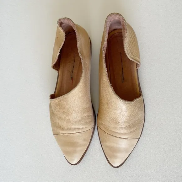 Free People Royale Flat Shoes D’Orsay Leather Pointed Slip On Cut Out Yellow 6