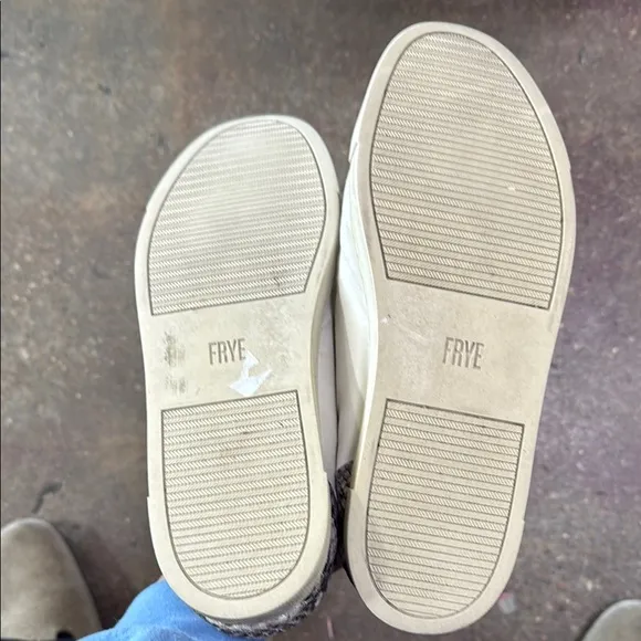 Frye Cream Leather Sneakers