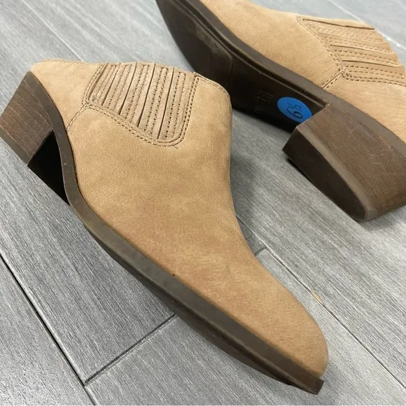 Frye Roxie Mule Shoe South Western Cowboy Boho Stacked Heel Retro Tan 6.5