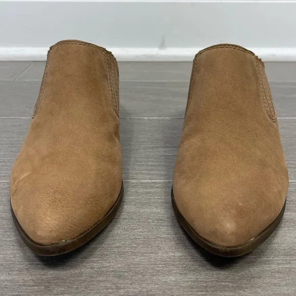 Frye Roxie Mule Shoe South Western Cowboy Boho Stacked Heel Retro Tan 6.5