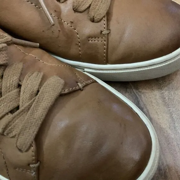 Frye Sneakers Brown Leather Lace Up Shoes Mens 8.5 Made In The USA retail $178
