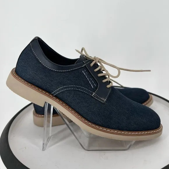 G. H. BASS LLOYD DENIM BLUE OXFORD LACE UP SHOES