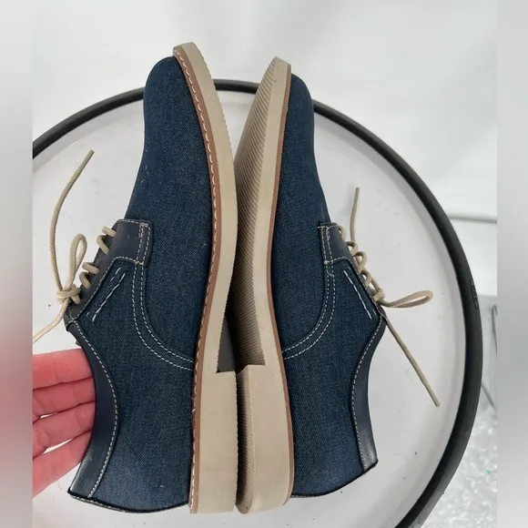 G. H. BASS LLOYD DENIM BLUE OXFORD LACE UP SHOES