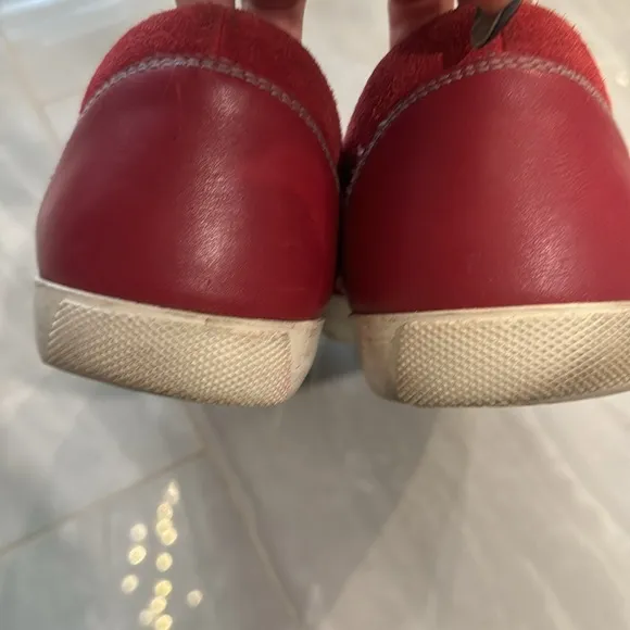 Geocache Red Suede shoes