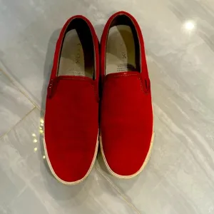 Geocache Red Suede shoes