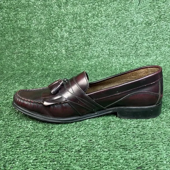 GH Bass &amp; Co. Weejuns Shoes Men Burgundy Tassel Loafers Leather Casual Size 12