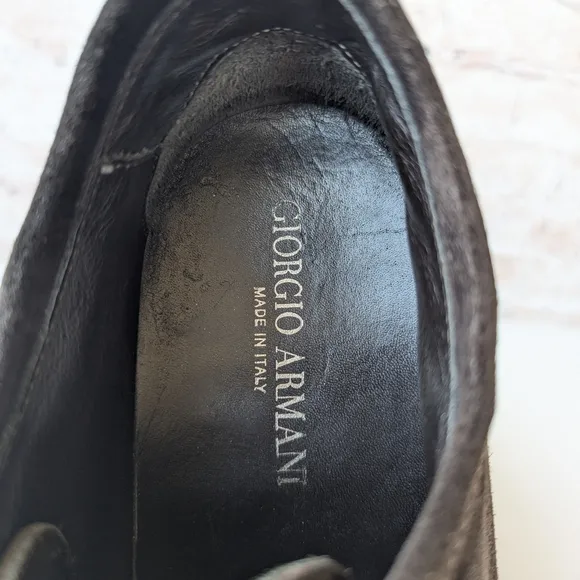 Giorgio Armani Brown Oxfords Premium Suede Elegance Men's Boots