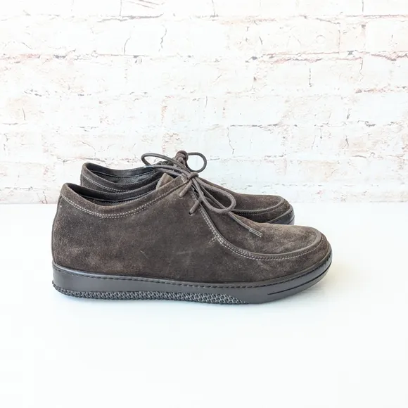 Giorgio Armani Brown Oxfords Premium Suede Elegance Men's Boots
