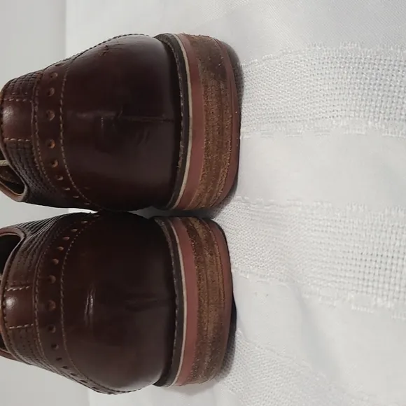 Giorgio Brutini Mens Jeffers 25043 Leather Woven Derby Shoes Brown Size 9.5