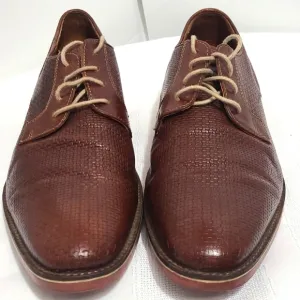 Giorgio Brutini Mens Jeffers 25043 Leather Woven Derby Shoes Brown Size 9.5