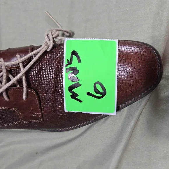 Giorgio Brutini Mens Jeffers 25043 Leather Woven Derby Shoes Brown Size 9.5
