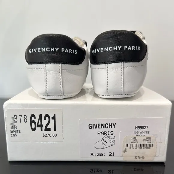 Givenchy Kids White and Black Shoes