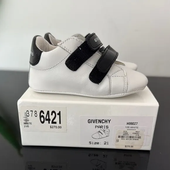 Givenchy Kids White and Black Shoes