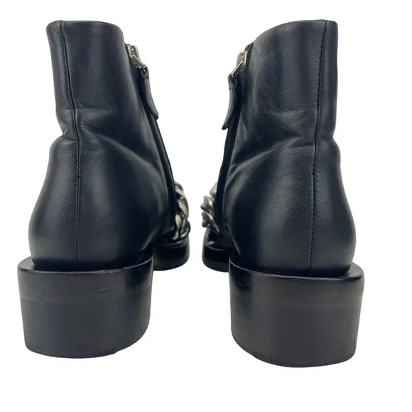 GIVENCHY Womens FR(36) US(6)Leather Chain Moto Combat Ankle Zip Boot‎ Goth Punk