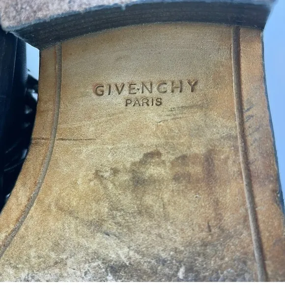 GIVENCHY Womens FR(36) US(6)Leather Chain Moto Combat Ankle Zip Boot‎ Goth Punk