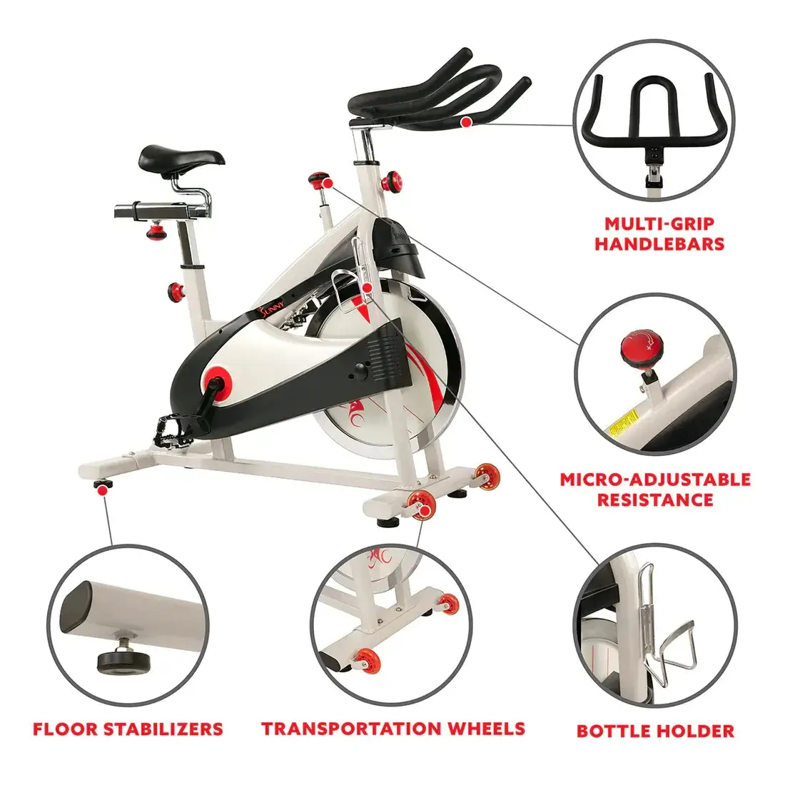 GP Pro Sun Premium Cycling Exercise Bike Indoor Fitness Belt Drive Clipless Pedal - Lifetime warranty*