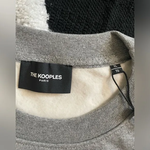 GRAY COTTON SWEATSHIRT WITH EMBROIDERED Barbed wire HEART The Kooples