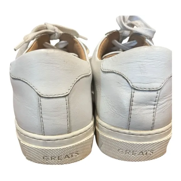 Greats white handcrafted full grain leather minimalist sneakers size 9
