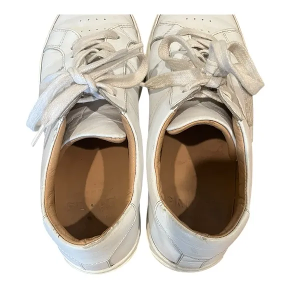 Greats white handcrafted full grain leather minimalist sneakers size 9