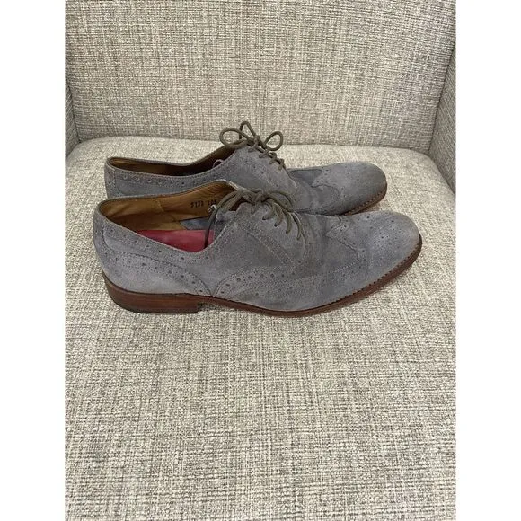 Grenson Archie Men's  Gray Suede Wingtip Oxford Shoes Size‎ 8.5