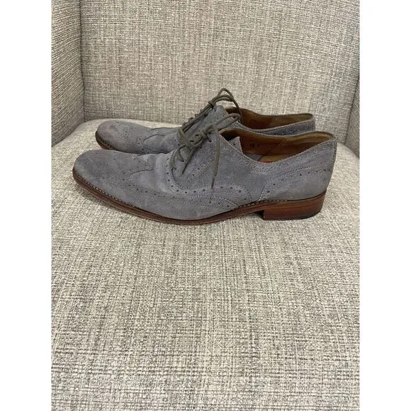 Grenson Archie Men's  Gray Suede Wingtip Oxford Shoes Size‎ 8.5