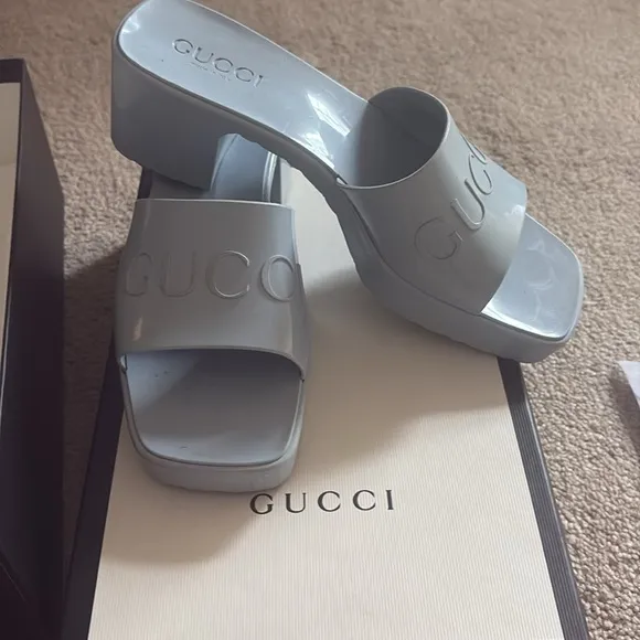 Gucci Blue Mules Minimalist Design