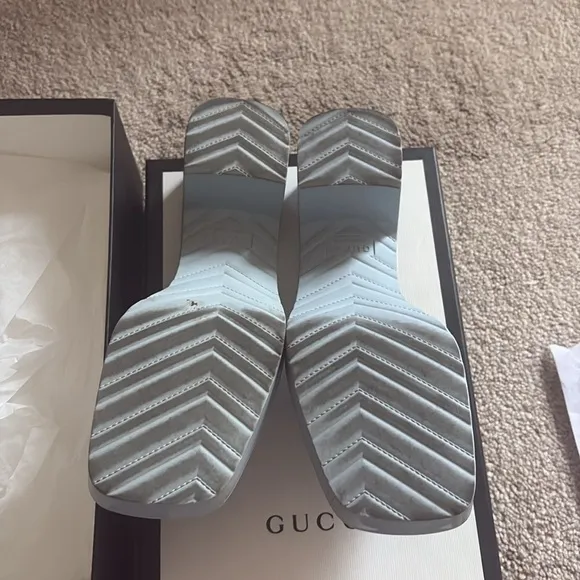 Gucci Blue Mules Minimalist Design