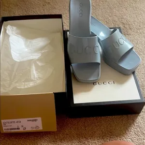 Gucci Blue Mules Minimalist Design