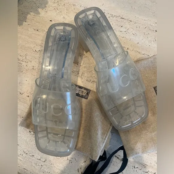 Gucci Women's Clear block heel  Sandals size 36