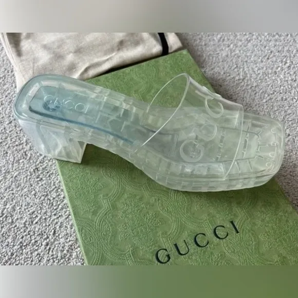 Gucci Women's Clear block heel  Sandals size 36