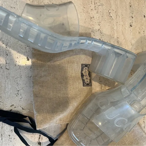 Gucci Women's Clear block heel  Sandals size 36