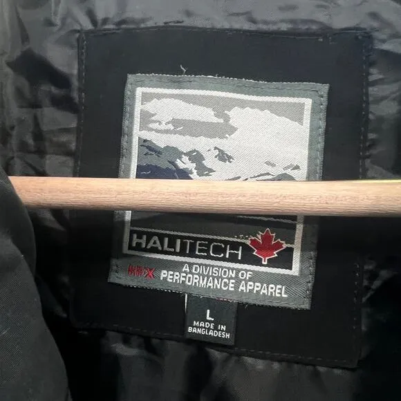 Halitech Hooded Quilted Winter Jacket-Sherpa- Black - Women size Large-NEW