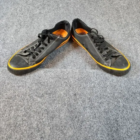 Harley-Davidson Gray Canvas Sneakers with Orange Trim Casual Athletic Shoes 10