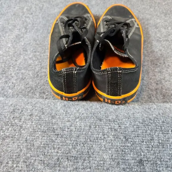 Harley-Davidson Gray Canvas Sneakers with Orange Trim Casual Athletic Shoes 10