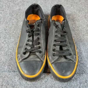 Harley-Davidson Gray Canvas Sneakers with Orange Trim Casual Athletic Shoes 10