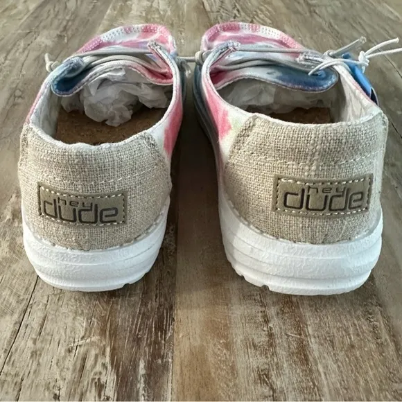 Hey Dude Kids Shoes Wendy Youth Tie Dye Shoes SZ K12 Pastel Casual NWT