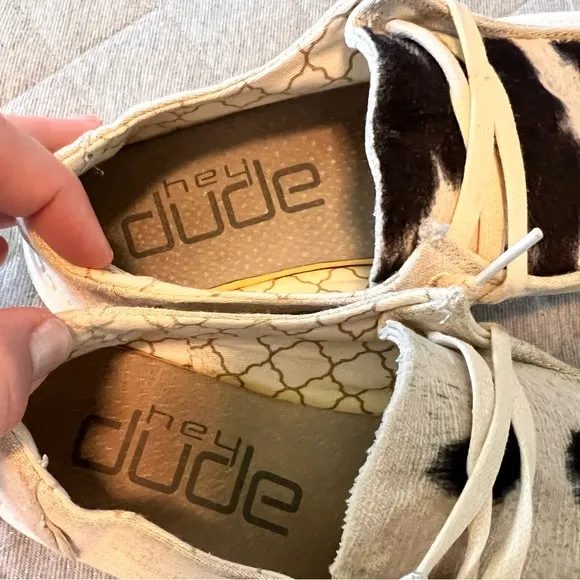 HEY DUDE Sz 5 Wendy Sparkling Gold Cow Hide Slip On Comfortable  Shoes Orig$150