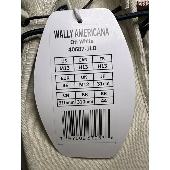 HEYDUDE Wally Americana Off White Slip On Loafer Shoes Men's 13 *NEW*