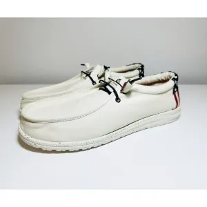 HEYDUDE Wally Americana Off White Slip On Loafer Shoes Men's 13 *NEW*
