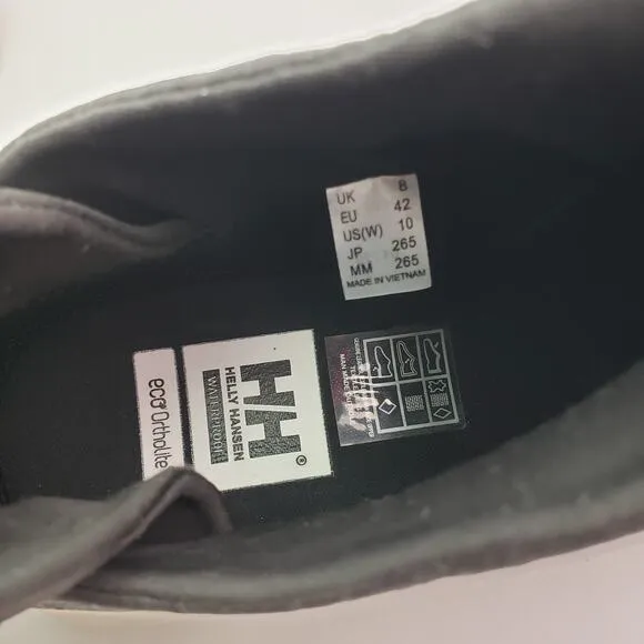 HH Helly Hansen Cora Womens Size 10 Black Leather Waterproof Boots Shoes