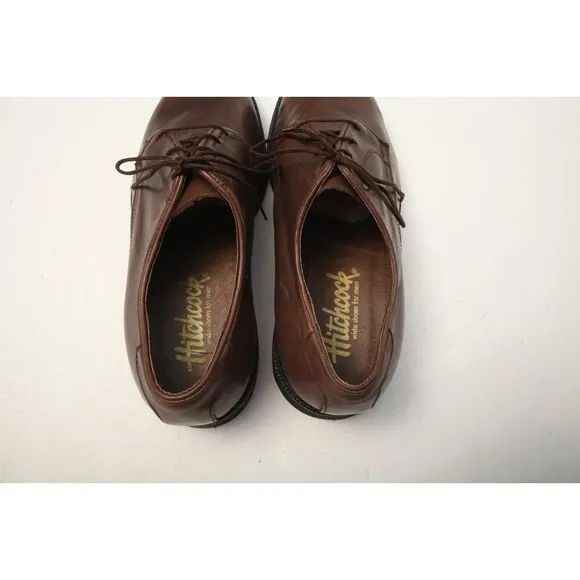 Hitchcock Wide Shoes Mens 11 6E Brown Leather Casual Oxford Lace Up