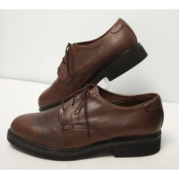 Hitchcock Wide Shoes Mens 11 6E Brown Leather Casual Oxford Lace Up