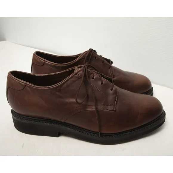 Hitchcock Wide Shoes Mens 11 6E Brown Leather Casual Oxford Lace Up