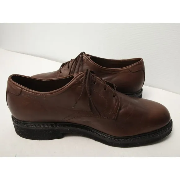Hitchcock Wide Shoes Mens 11 6E Brown Leather Casual Oxford Lace Up