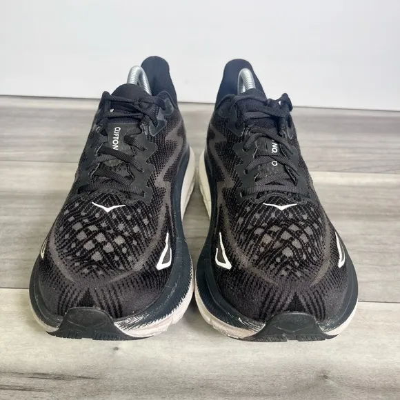Hoka Clifton 9 Black Shoes Men’s 9.5 Running Walking Comfortable Sneakers Gym